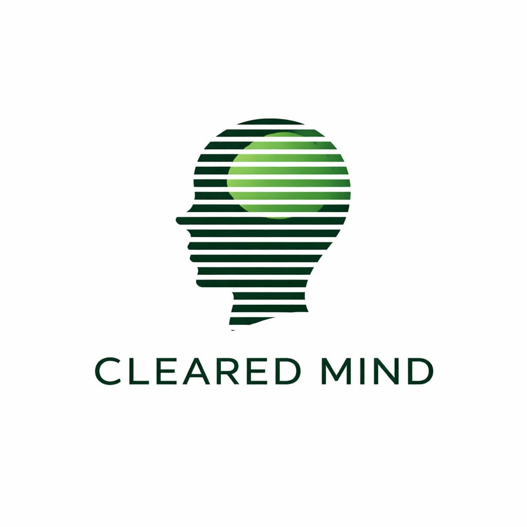 ClearedMind app home screen on mobile showing mood tracking and meditation cards